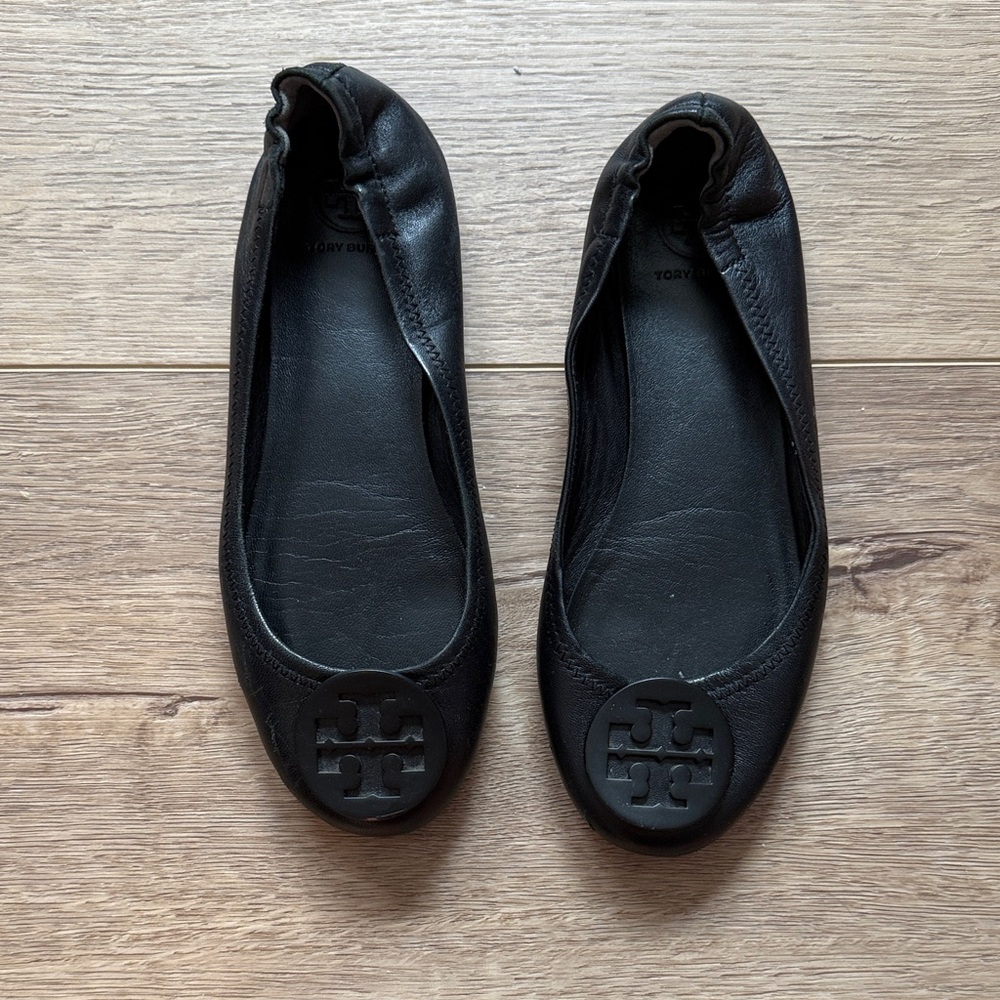 Tory Burch Black Leather Flats